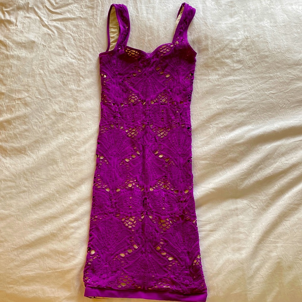 Free People Seamless Medallion Slip Dress Bodycon Purple XS/S